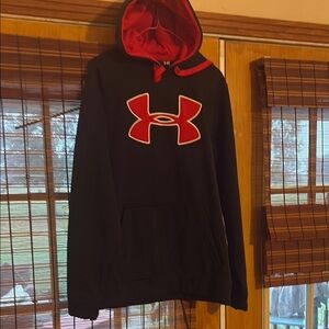 Under Armour Black Hoodie with Red Logo